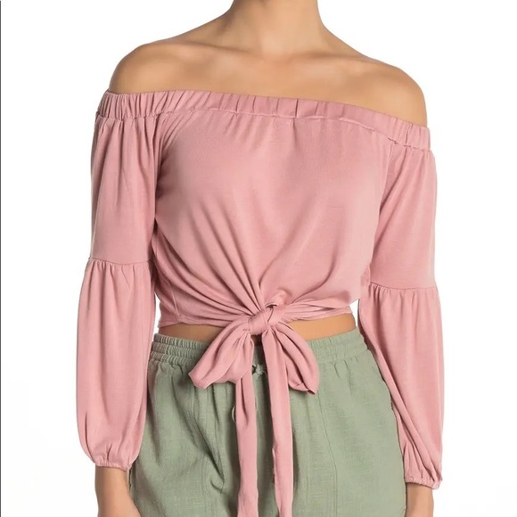 L’Space primrose pink Malibu off the shoulder top - Picture 6 of 8